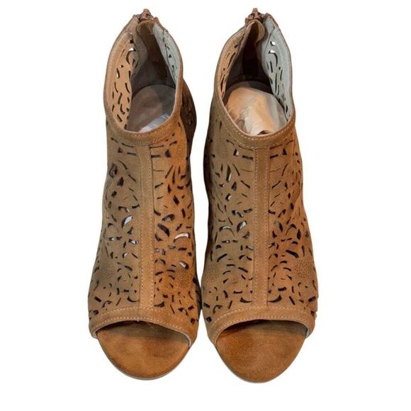 Anthropologie Morena Gabbrielli Floral Shooties in Camel Tan Italy 40 - Picture 5 of 7